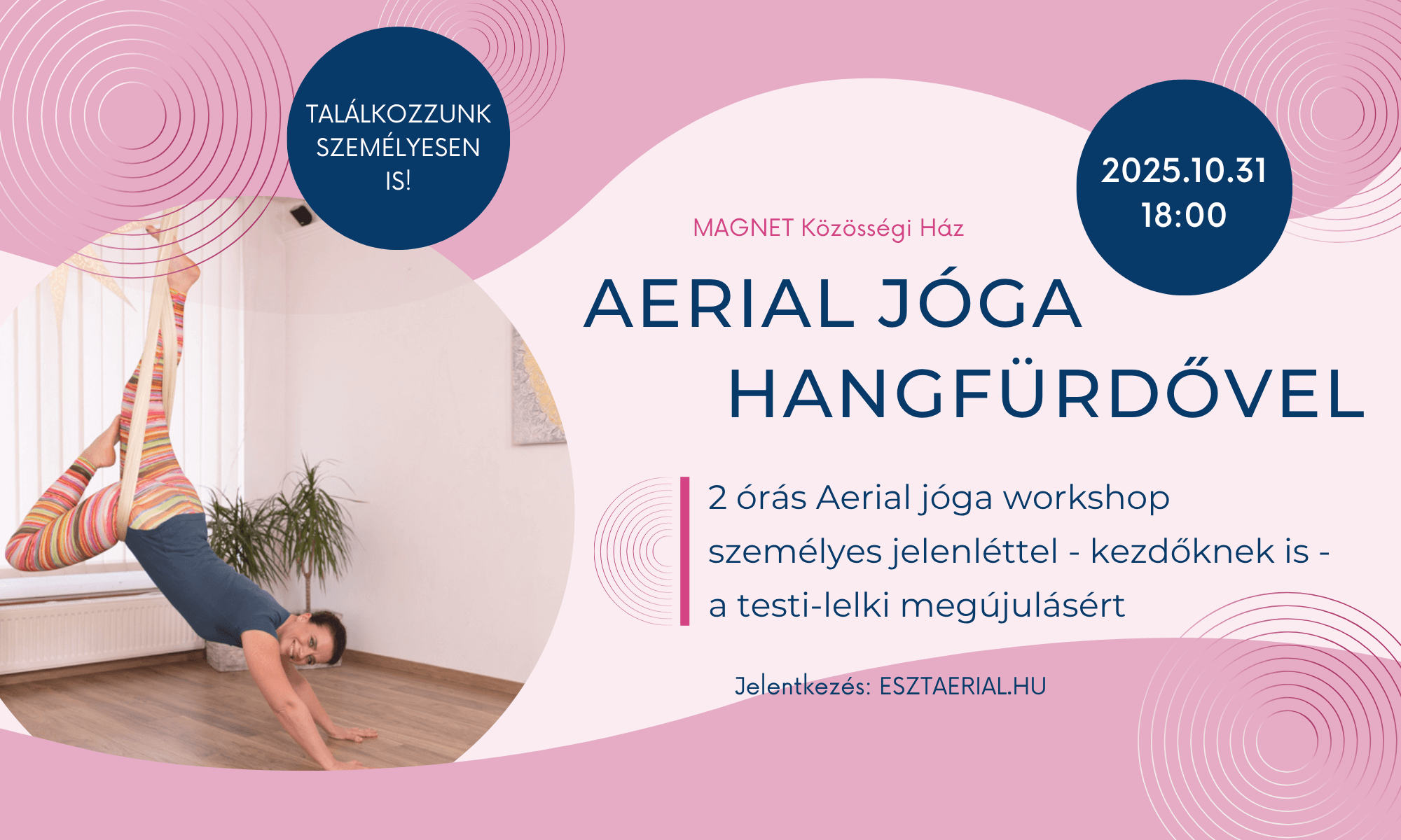Aerial jóga workshop a Magnet Közösségi Házban